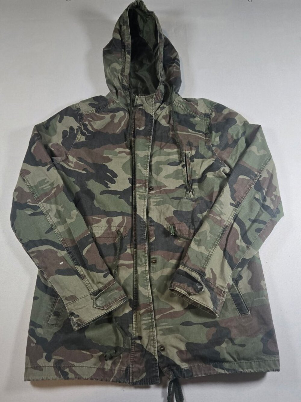 Ambiance Women’s Woodland Camo Hooded Utility Parka Jacket Size Medium M